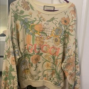 Gucci Women's Floral Print Sweater - Cream and Multicolor